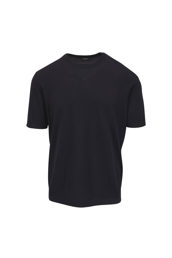 Zegna Navy Cotton T-Shirt - view 1