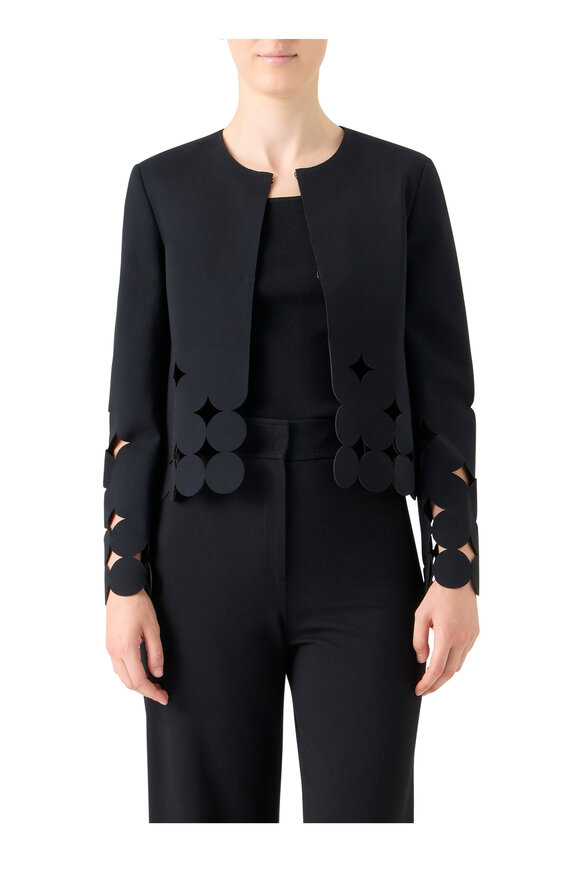 Akris Punto Black Cut Out Dot Boxy Jacket - view 2