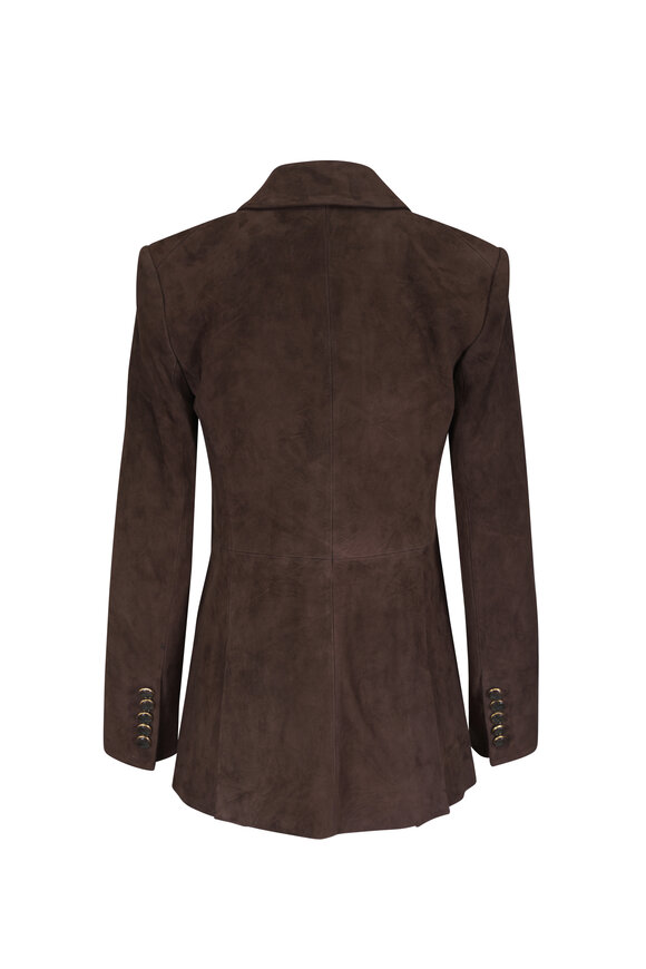Veronica Beard Maci Espresso Suede Dickey Jacket - view 2