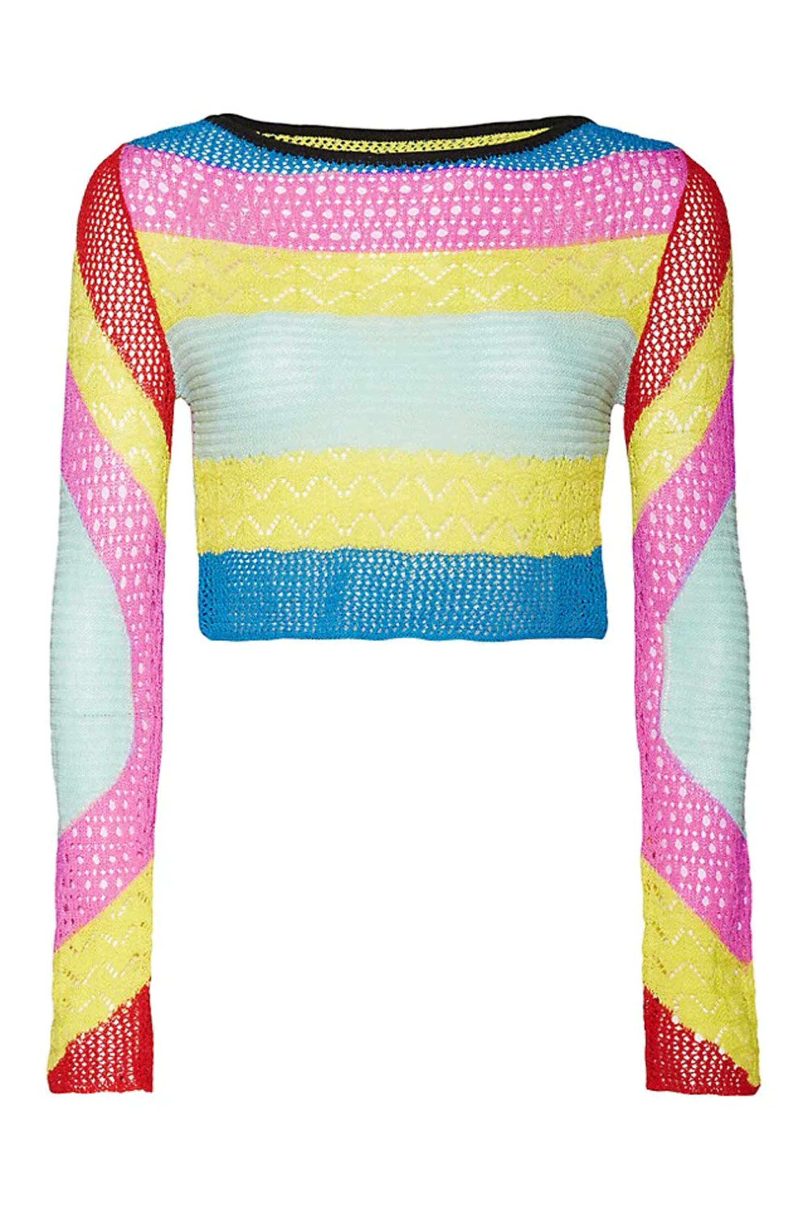 Staud - Rainbow Stripe Crochet Lumison Top