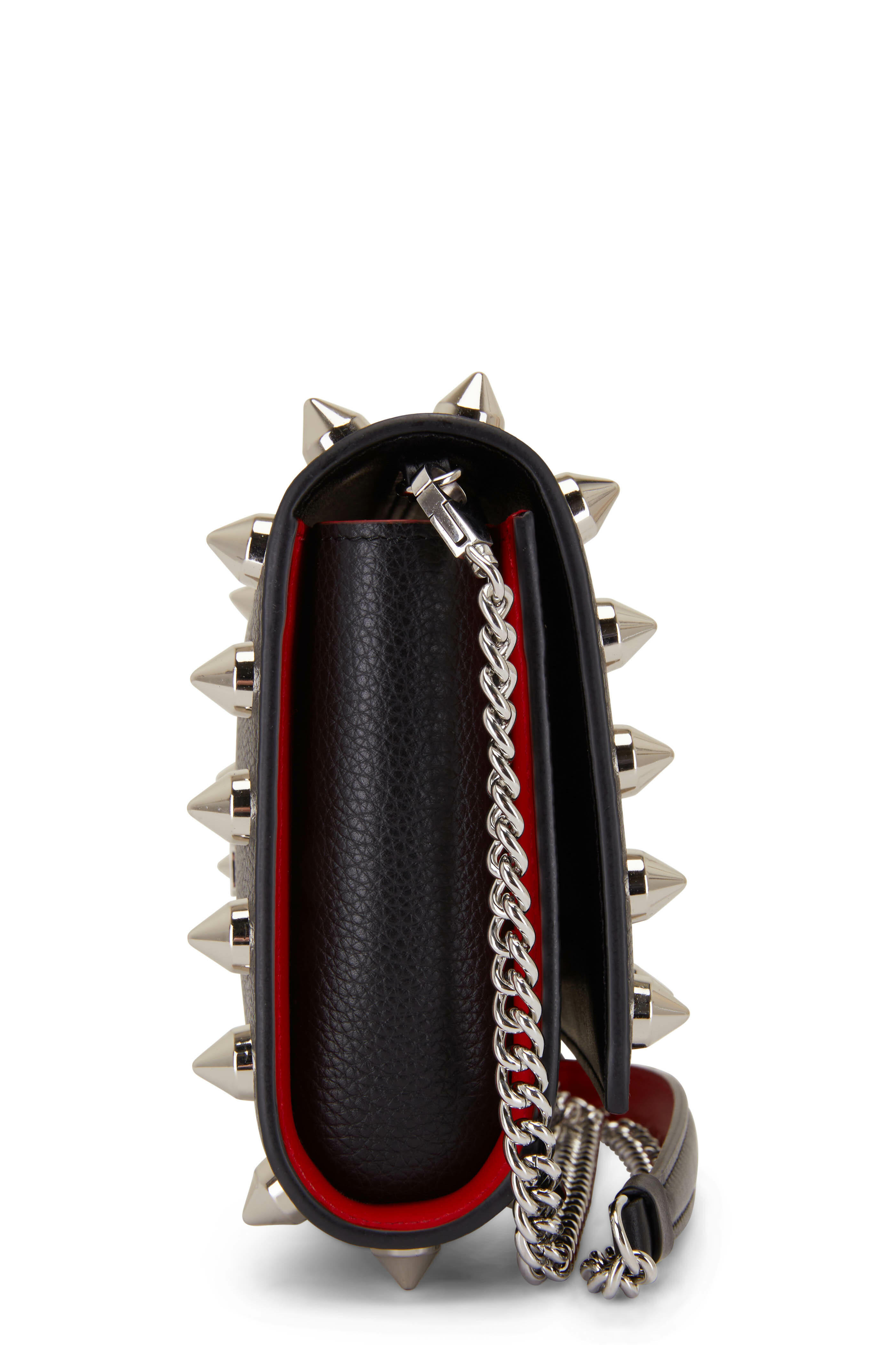 Christian Louboutin Peter Spiked Leather Pouch in Black for Men