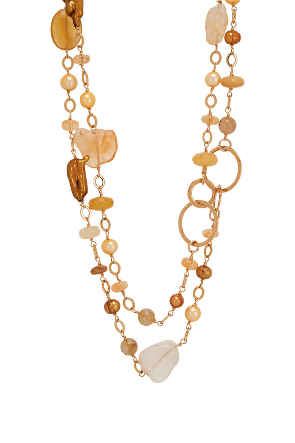 Cristina V. - Shades of Gold Hand Linked 36" Necklace