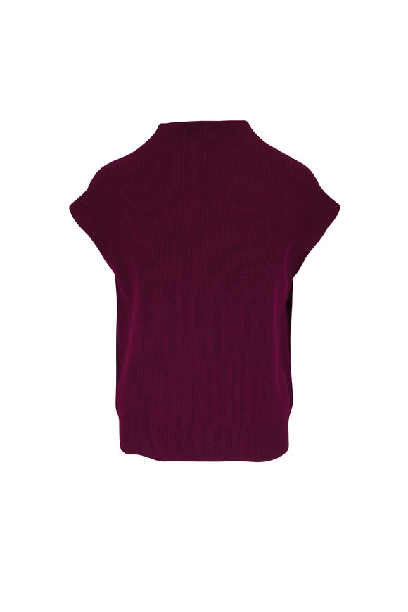 Kinross Deep Red Rib Cashmere Sweater - view 1