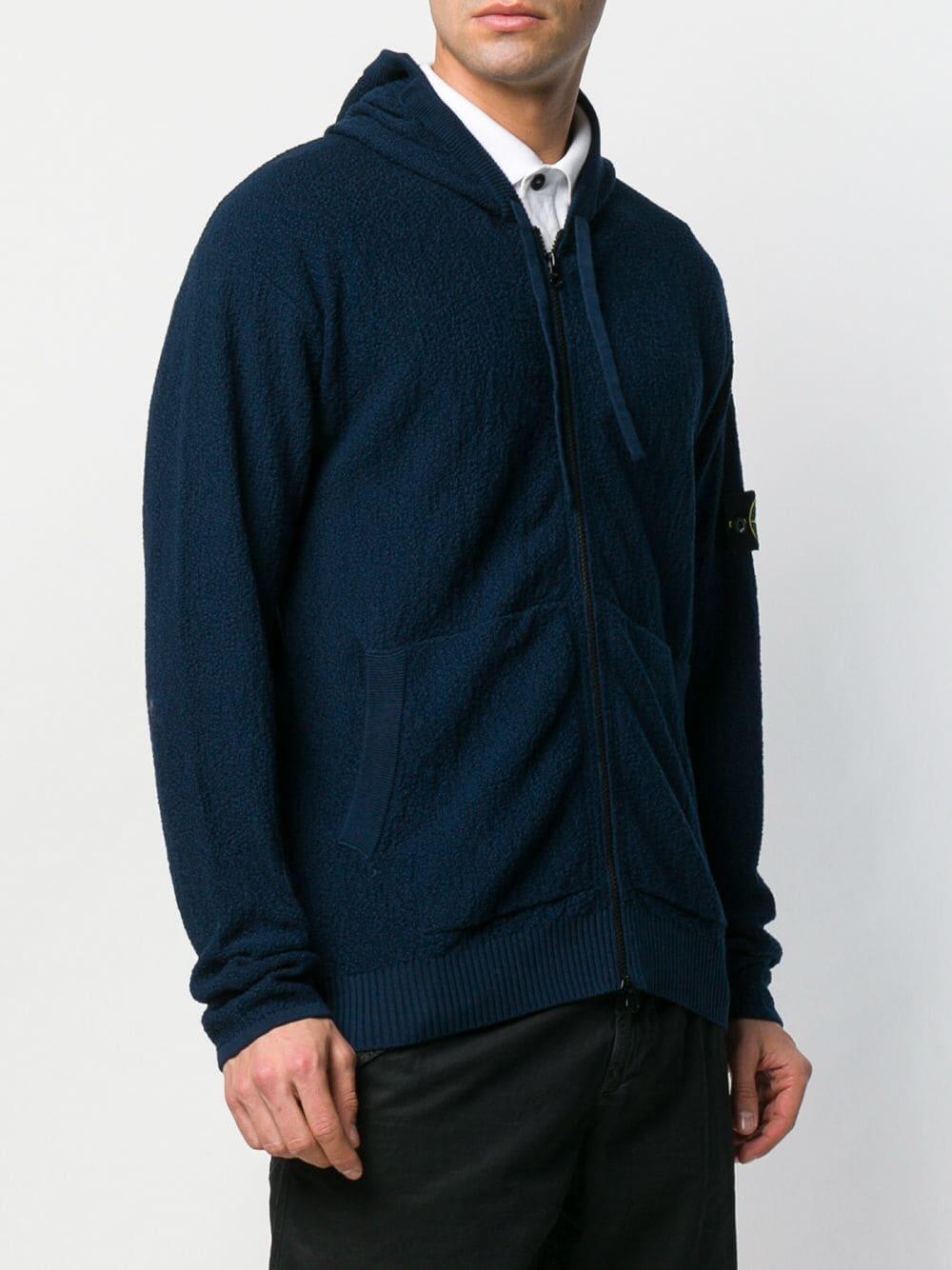 Stone Island - Navy Blue Boucle Hoodie