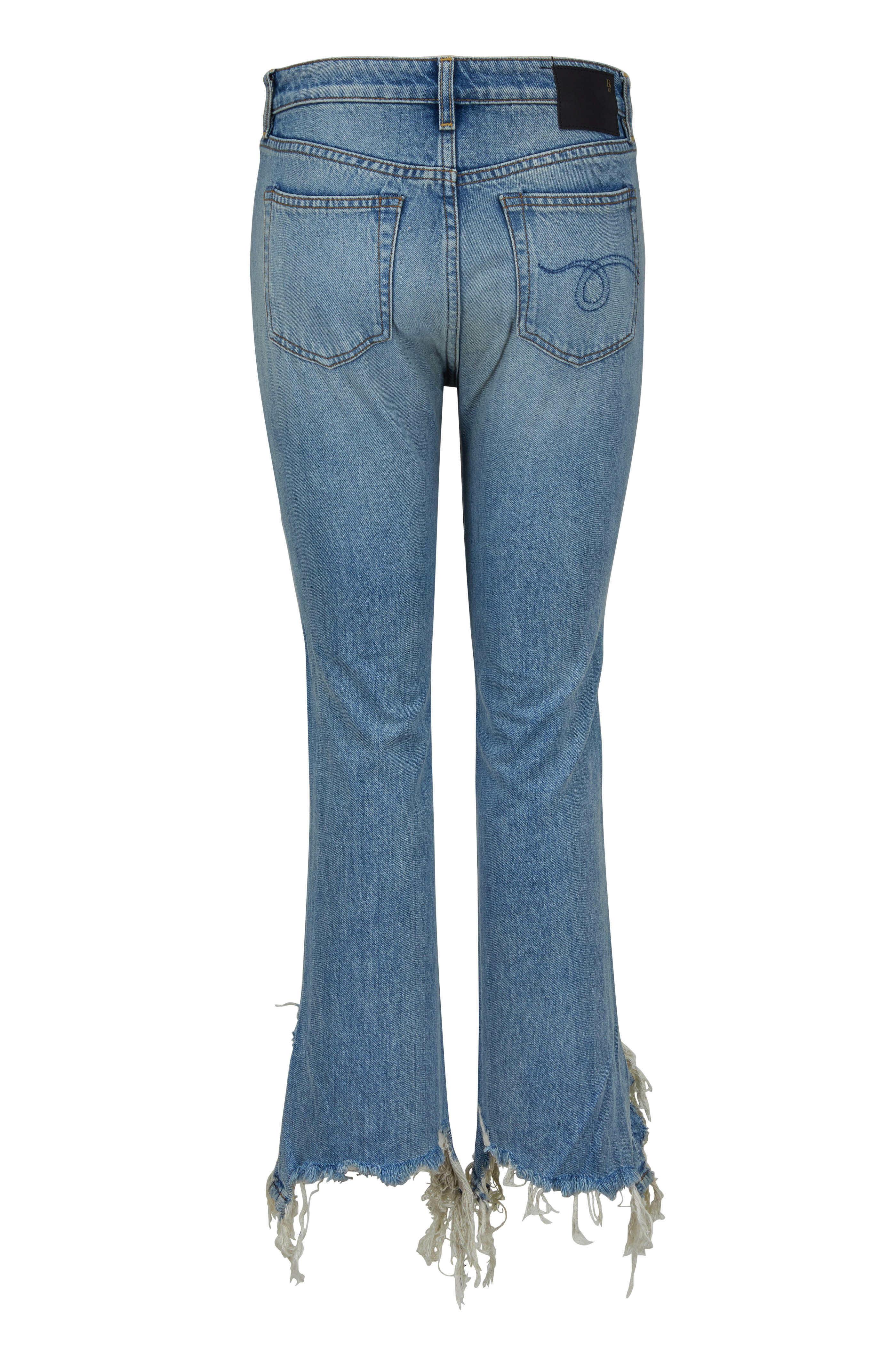 R13 - Kick Fit Mason Blue Torn Hem Jean | Mitchell Stores