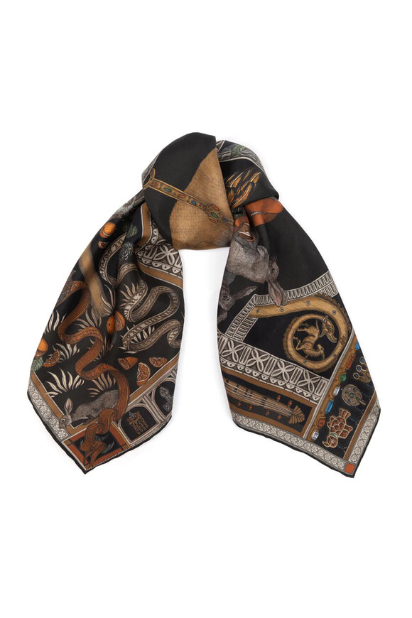 Sabina Savage Faithful Lamb Slate Fog Silk Twill Scarf 90 - view 2