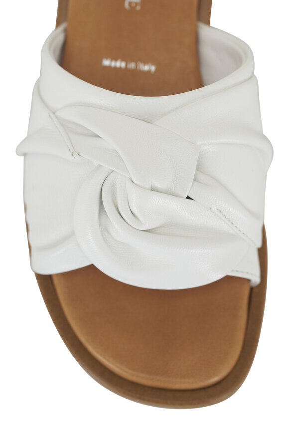 Ron White - Veronica White Leather Slide Sandal