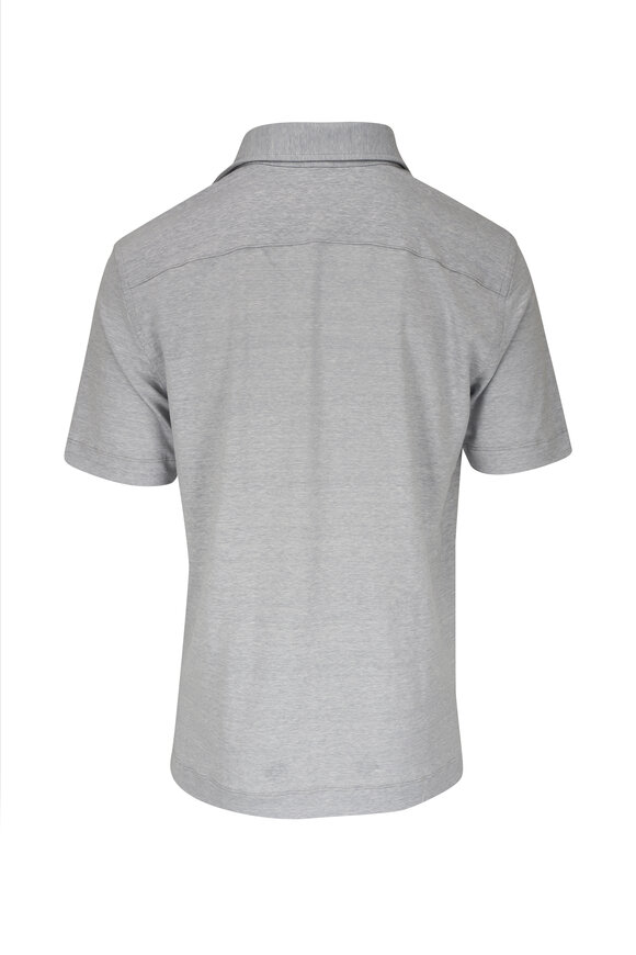 Maurizio Baldassari - Heather Gray Merino Wool & Flax Polo