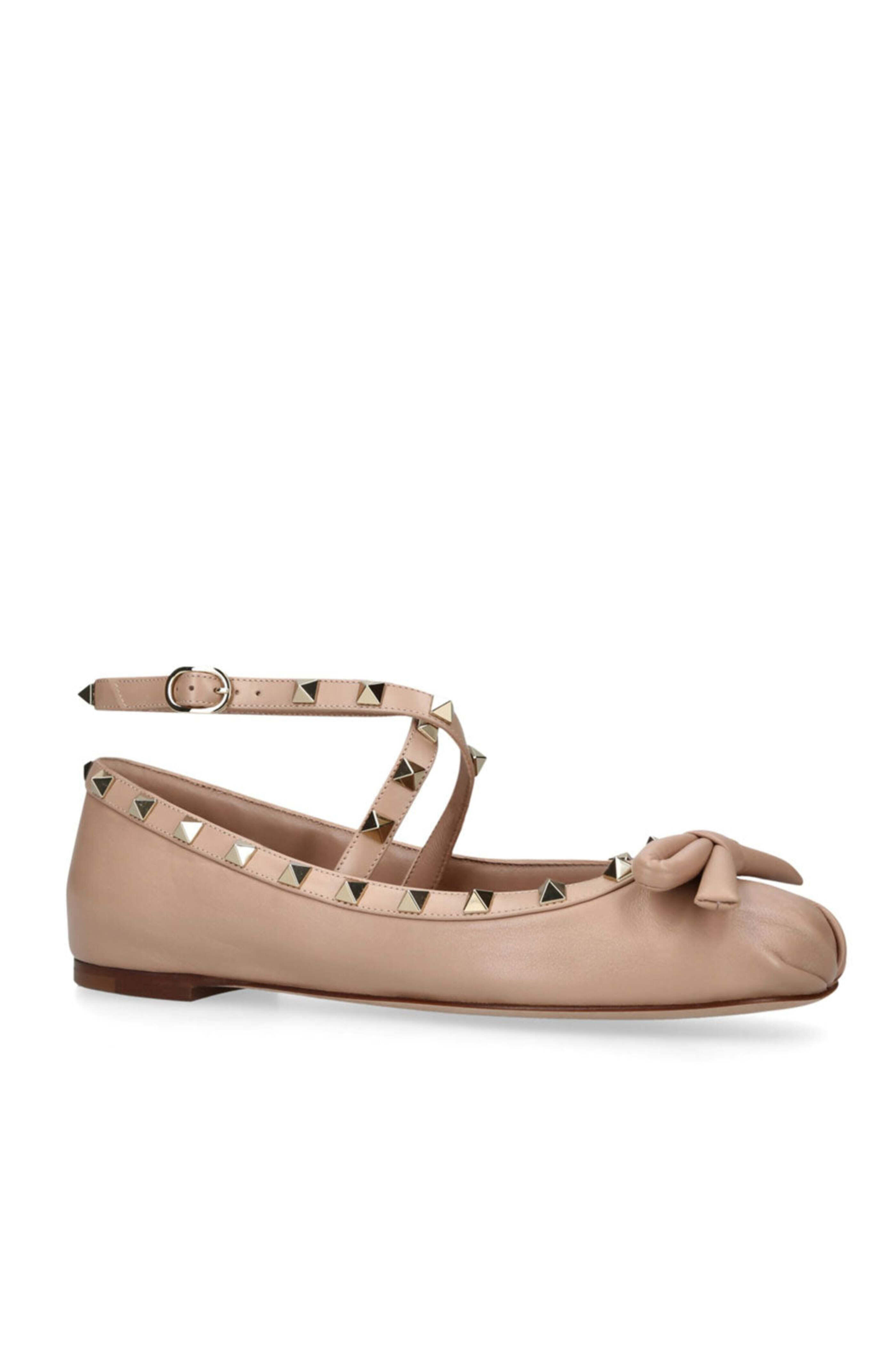 Valentino Garavani - Rockstud Ankle Strap Ballet Flat in Rose Cannelle