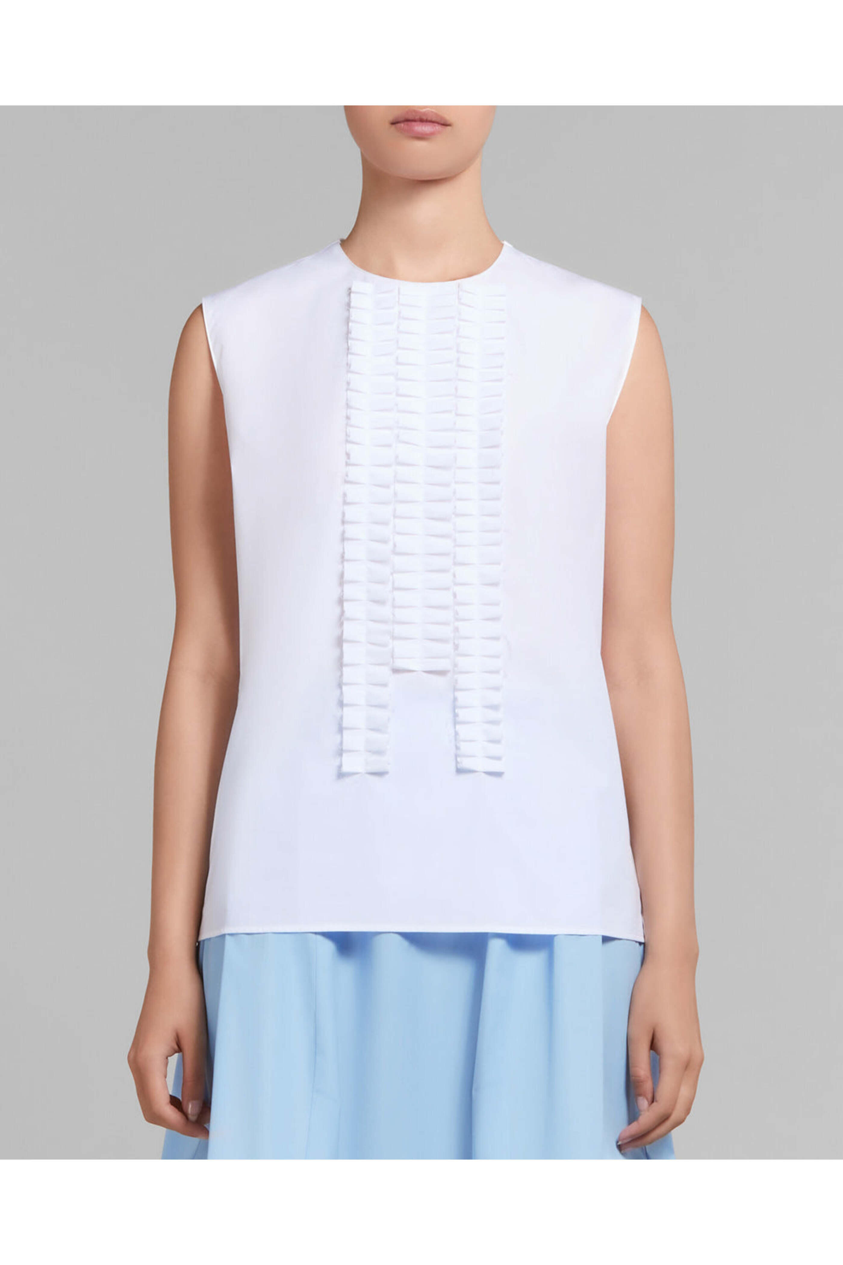 Marni - Lily White Pleated Sleeveless Top