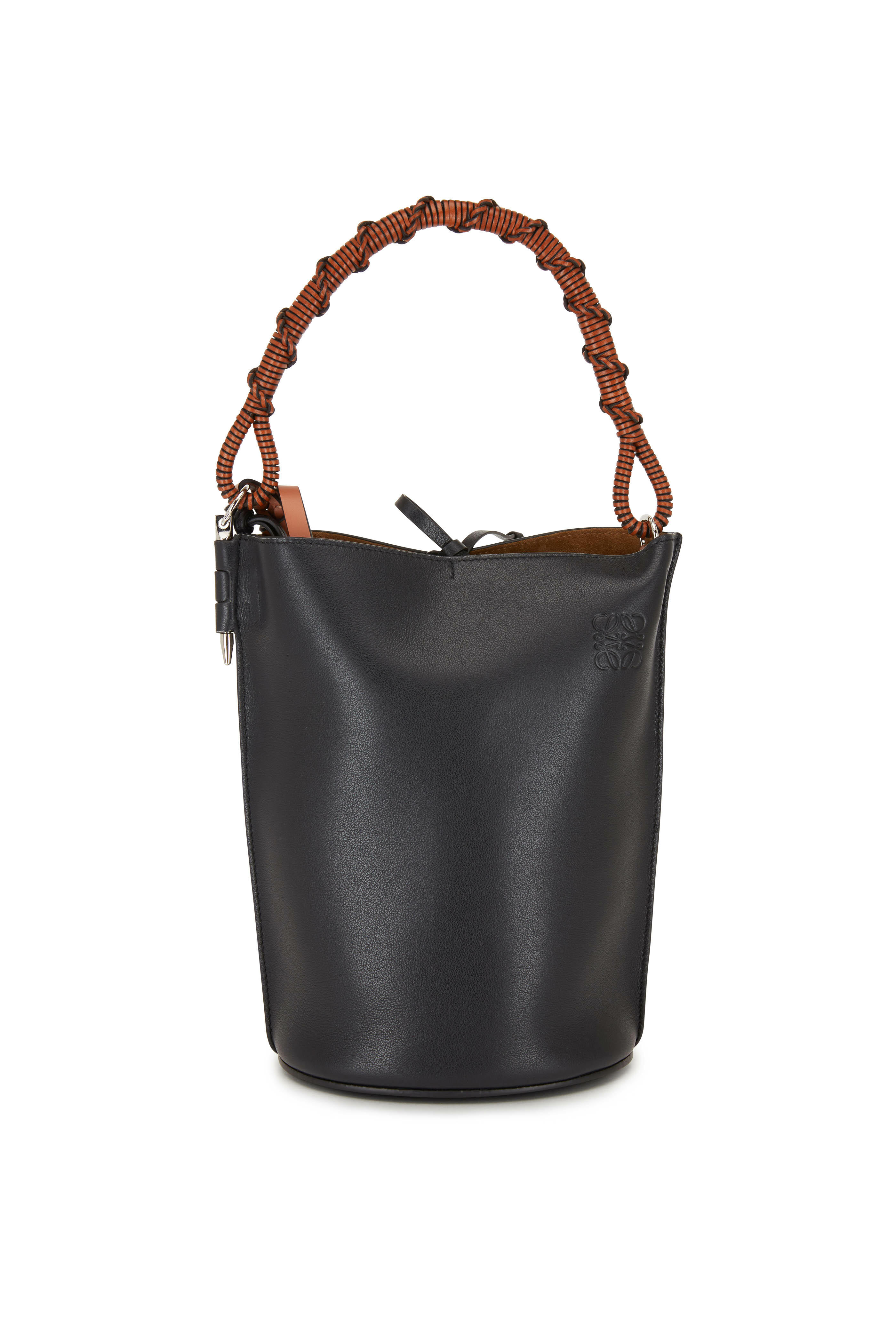 Loewe Woven-Strap Leather Bucket Bag in Brown