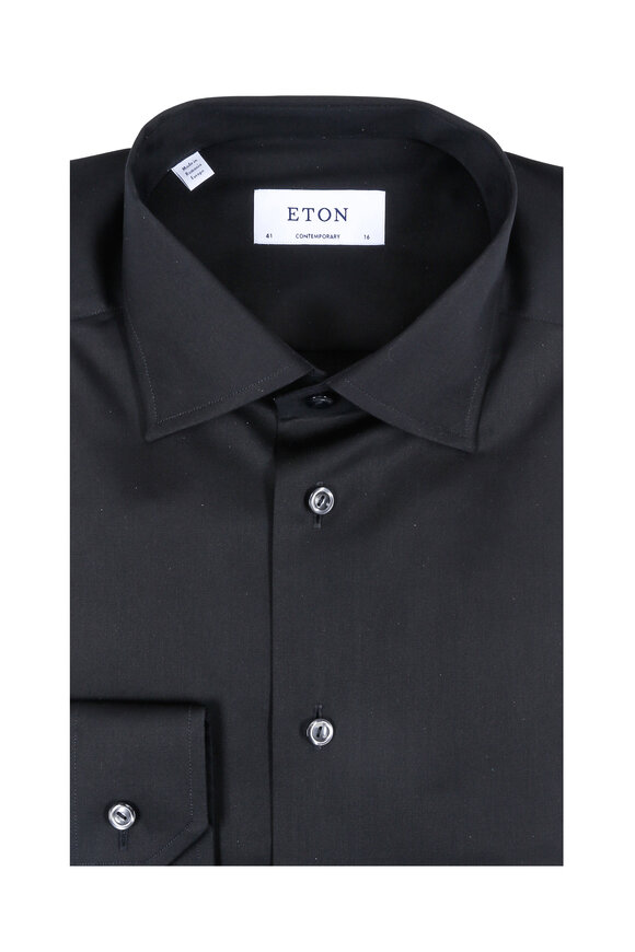 Eton - Solid Black Contemporary Fit Dress Shirt