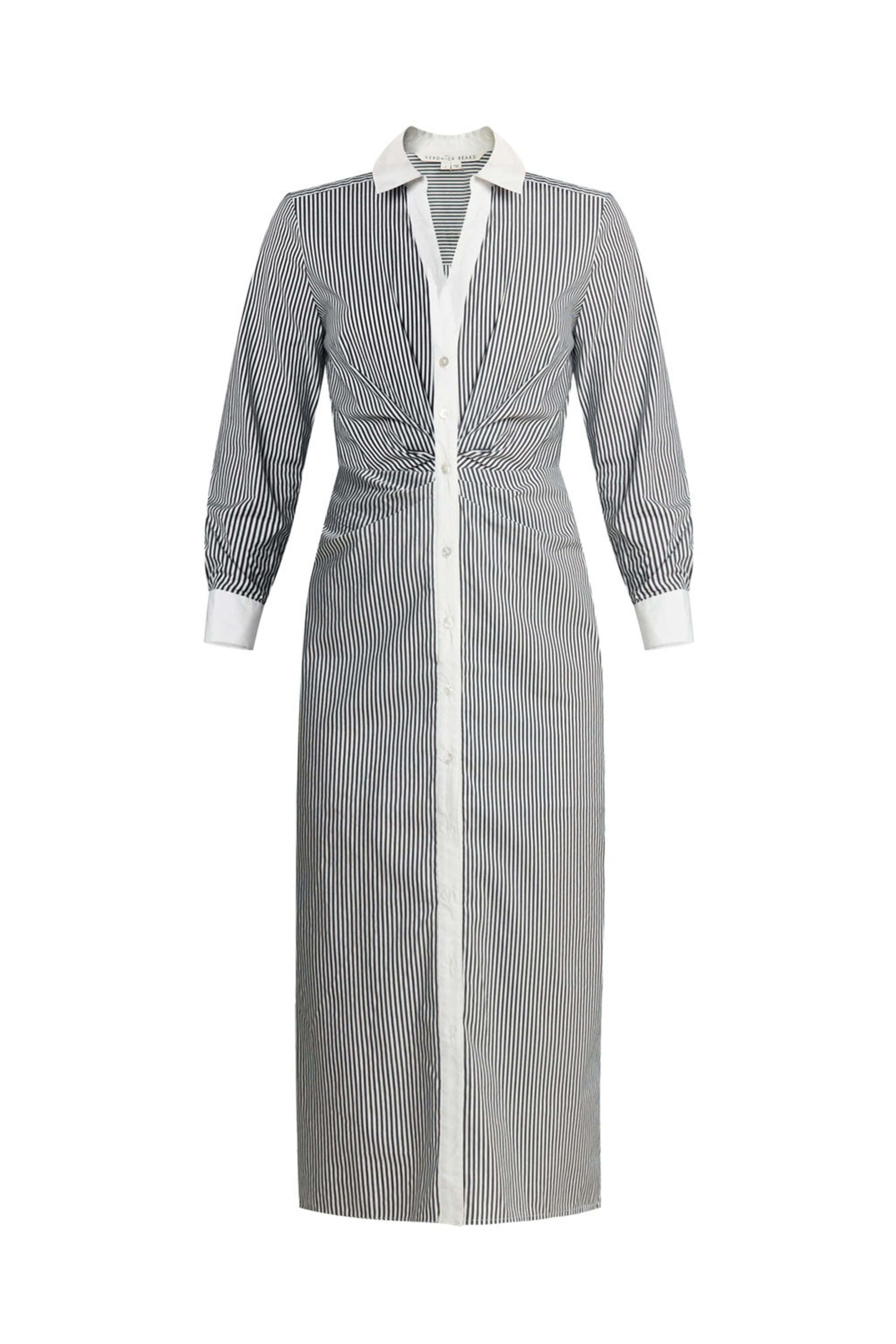 Veronica Beard - Charcoal Stripe Cita Midi Dress