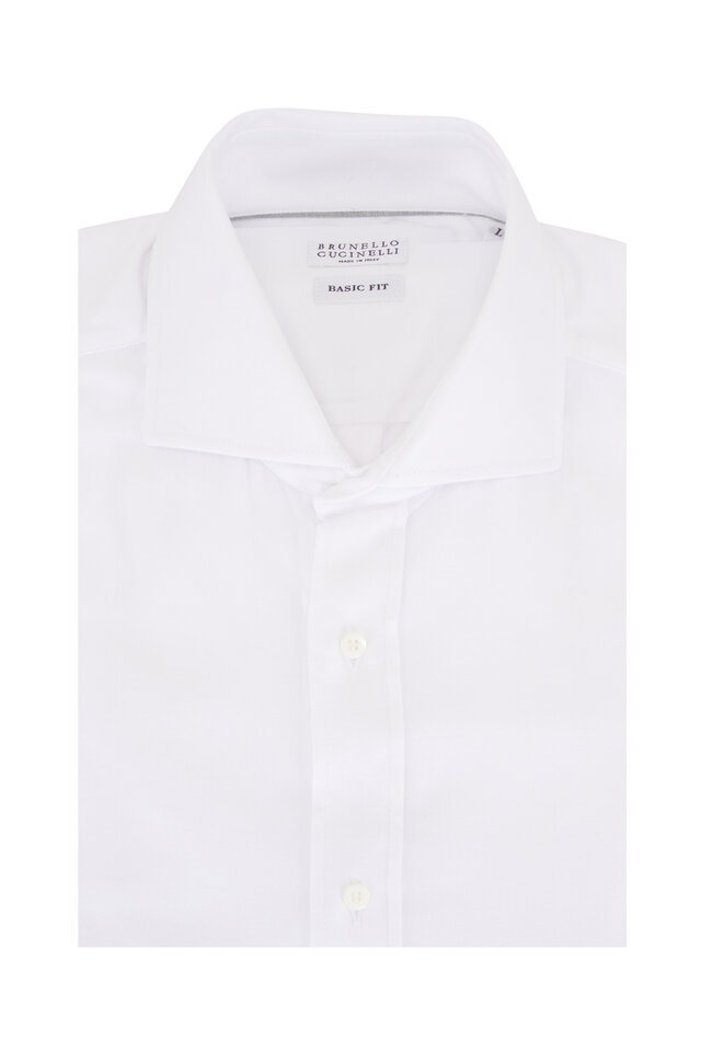 シャツ Brunello Cucinelli Camicia Brunello Cucinelli - White Linen Sport Shirt | Mitchell Stores