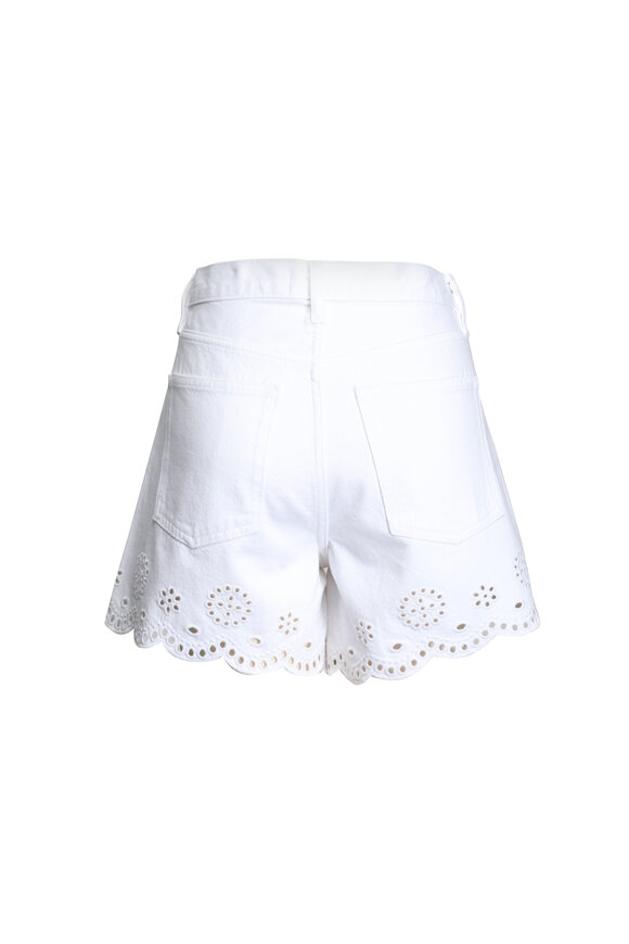 Frame The Eyelet White Long Hand Shorts - view 2