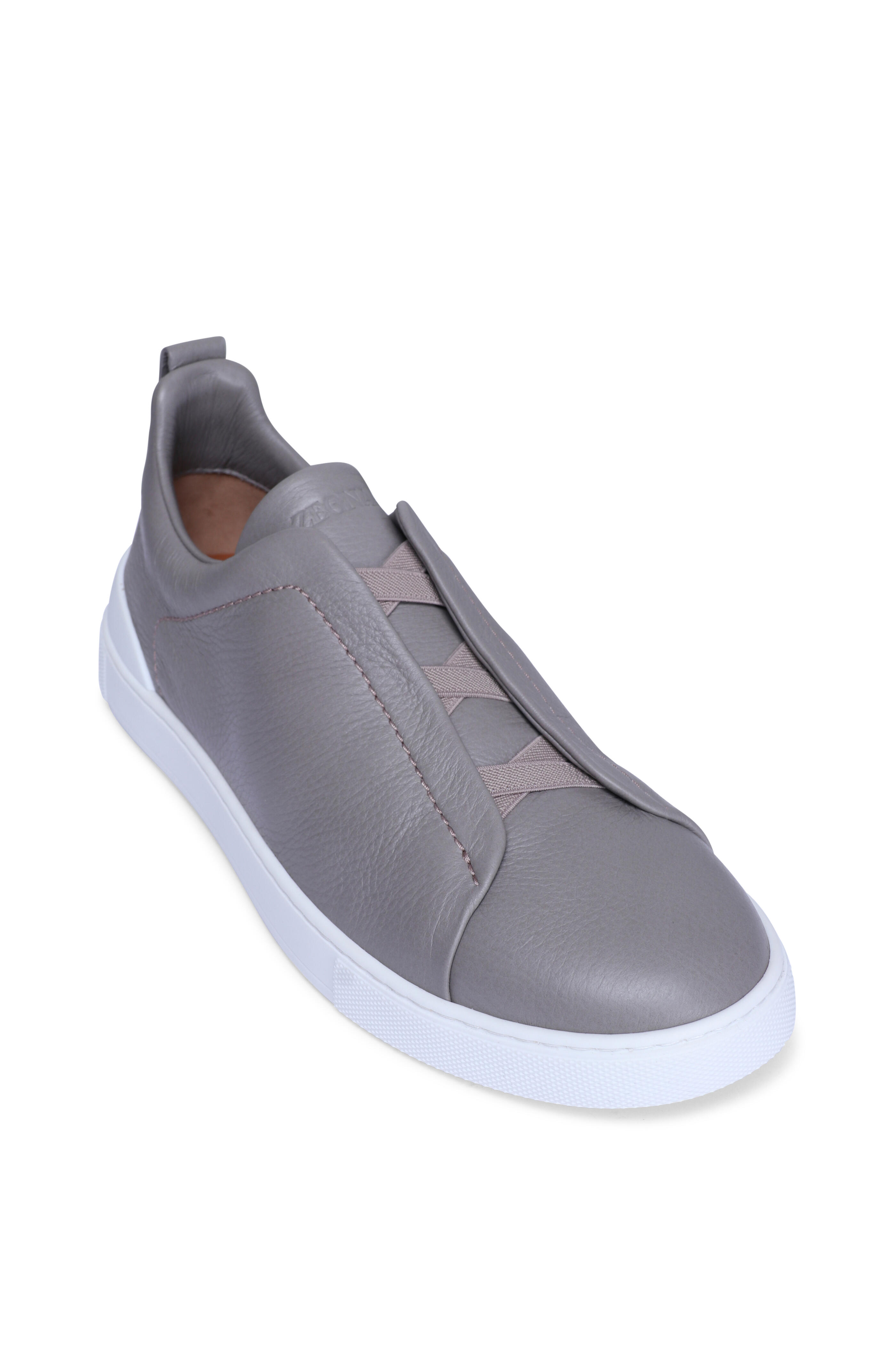 Zegna - Triple Stitch Oyster Leather Sneaker