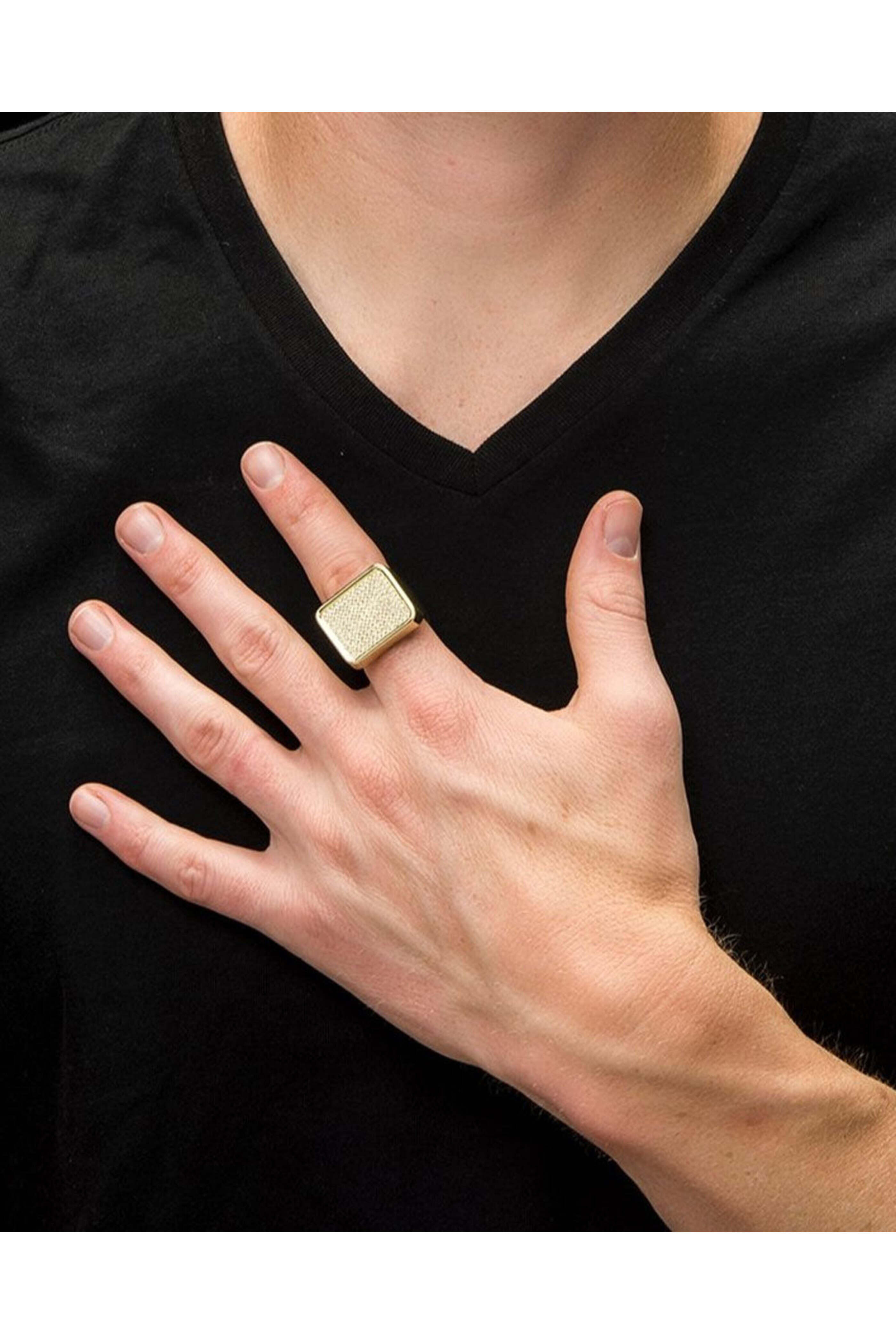 Established - Pave Diamond Screen Bottle Opener Ring