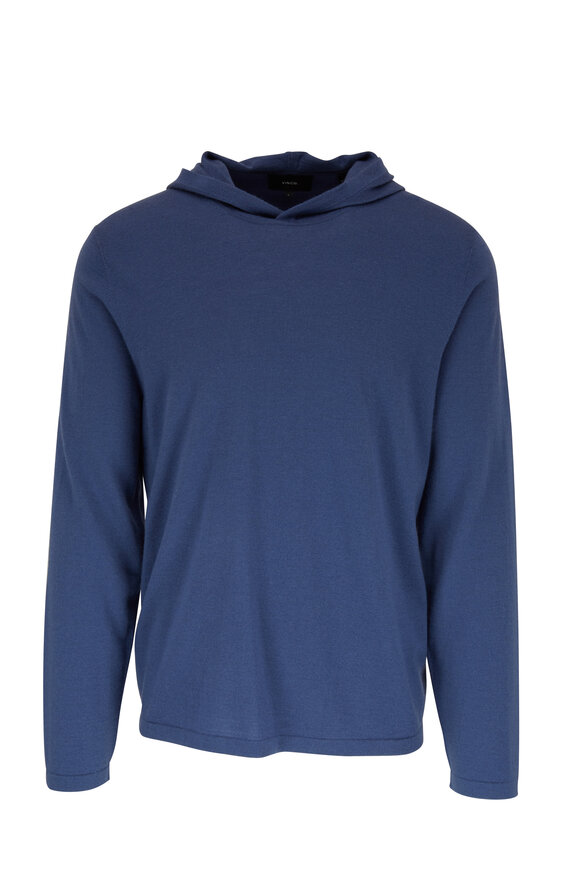 Vince - Spruce Blue Wool & Cashmere Hoodie