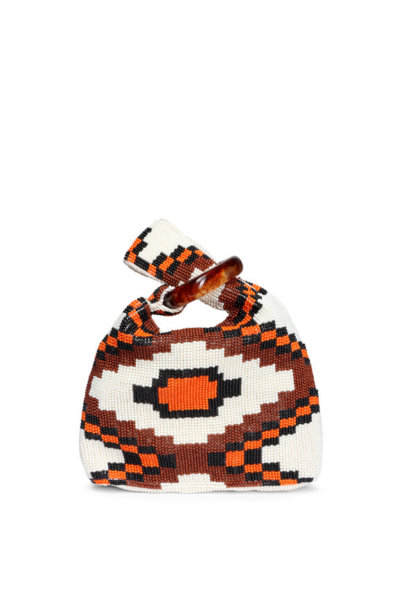 Veronica Beard Orange Beaded Swing Top Handle Clutch - view 2