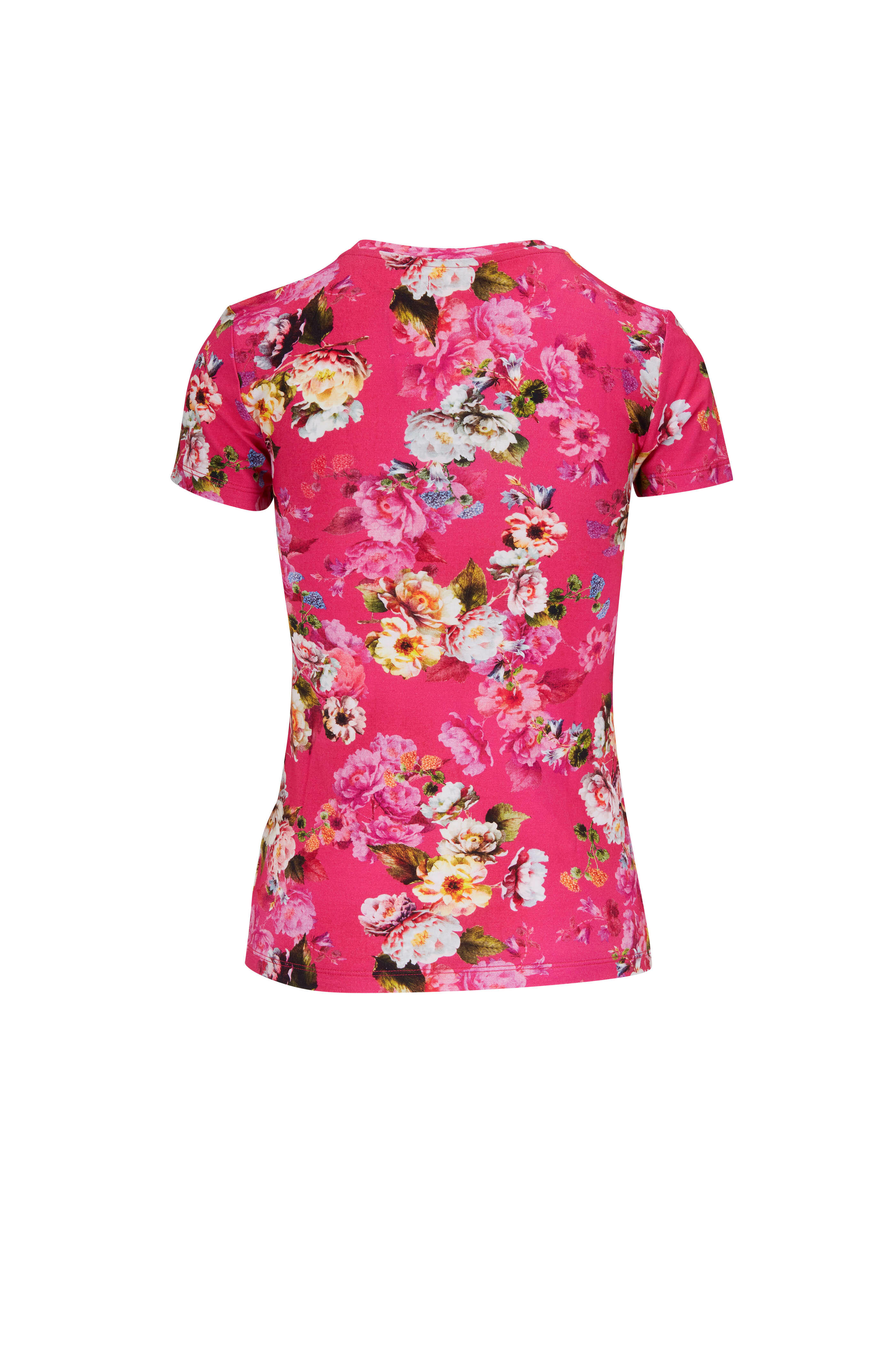 L'Agence - Ressi Cabaret Pink Rose Print T-Shirt
