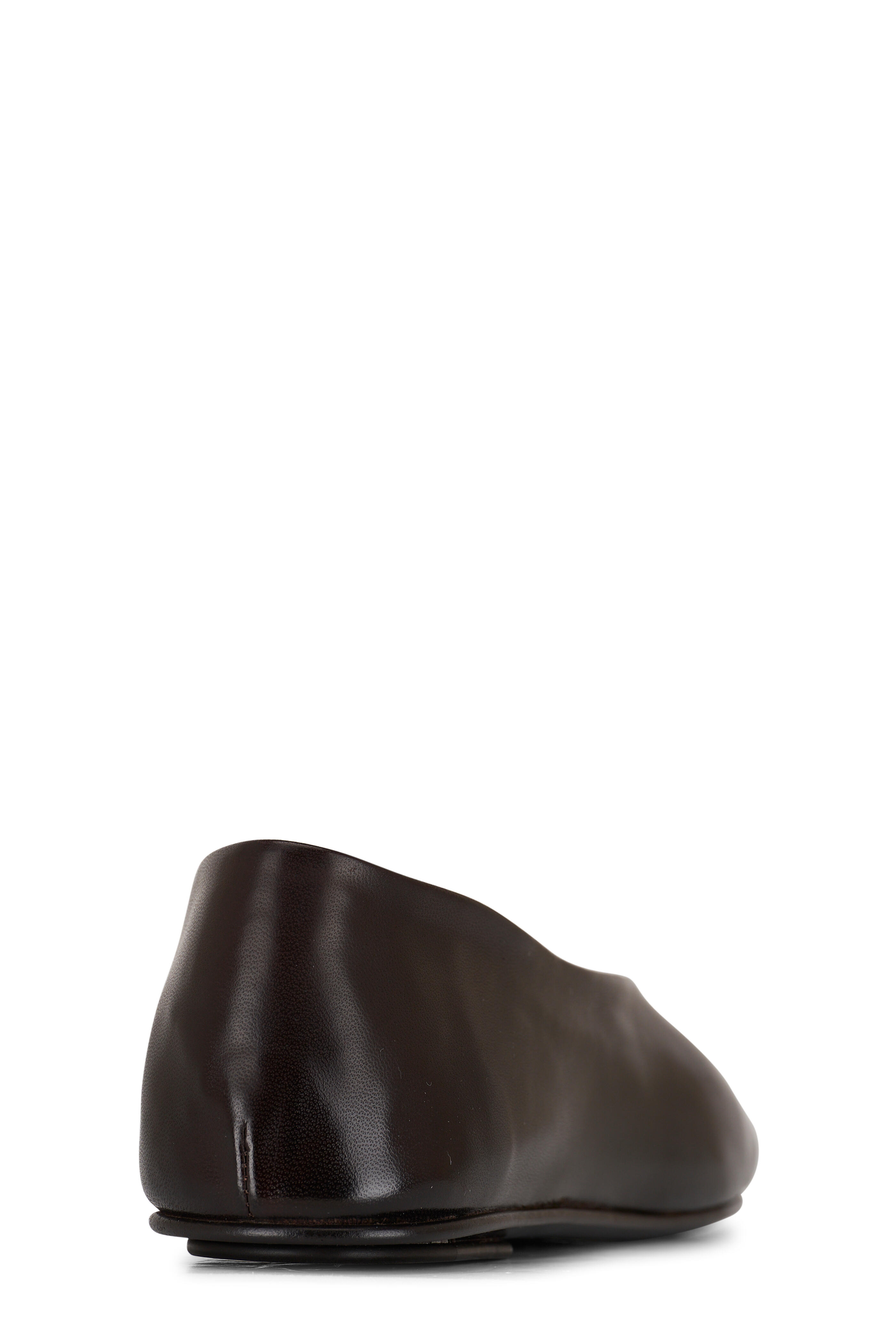 The Row - Eva Two Dark Brown Leather Ballerina Flat