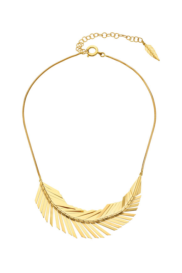 Cadar - 18K Yellow Gold Feather Necklace