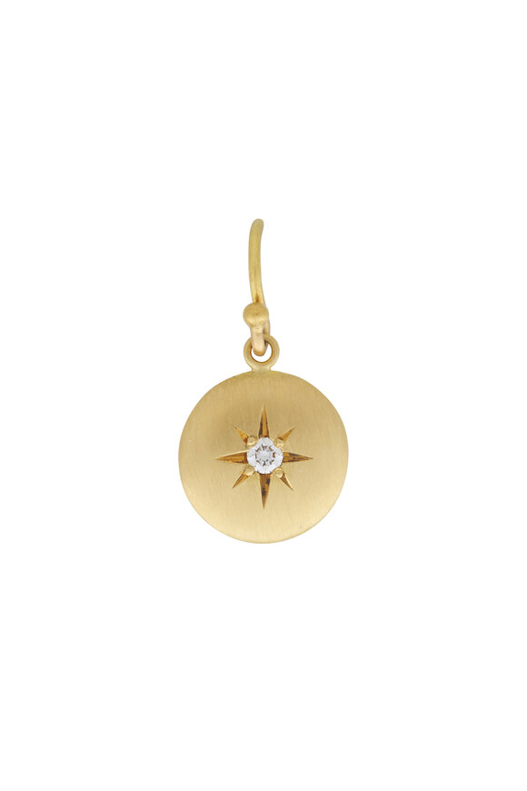 Caroline Ellen 20K Yellow Gold Diamond Star Earrings - view 2