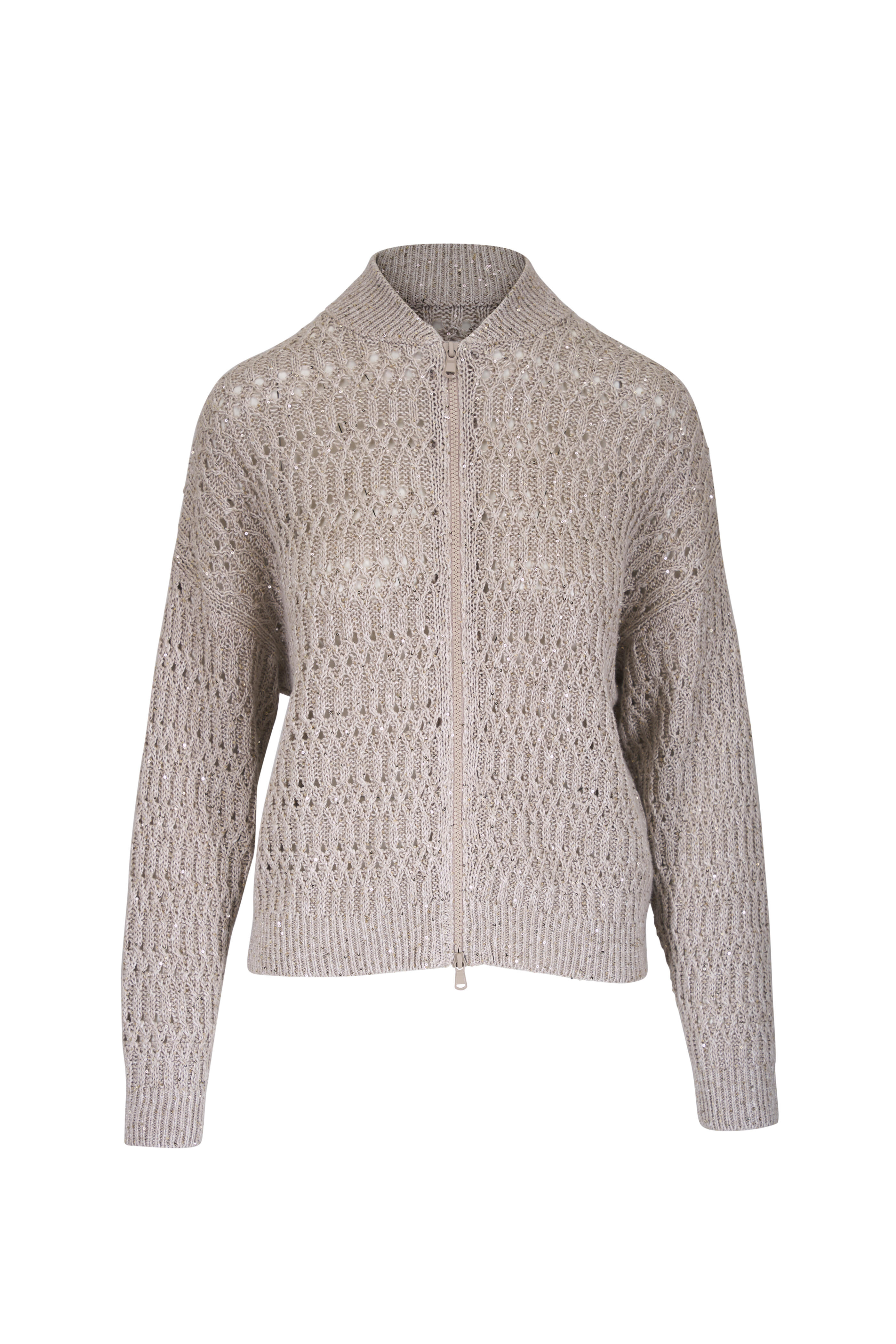Brunello Cucinelli - Rope Cable Knit Zip Cardigan - view 1