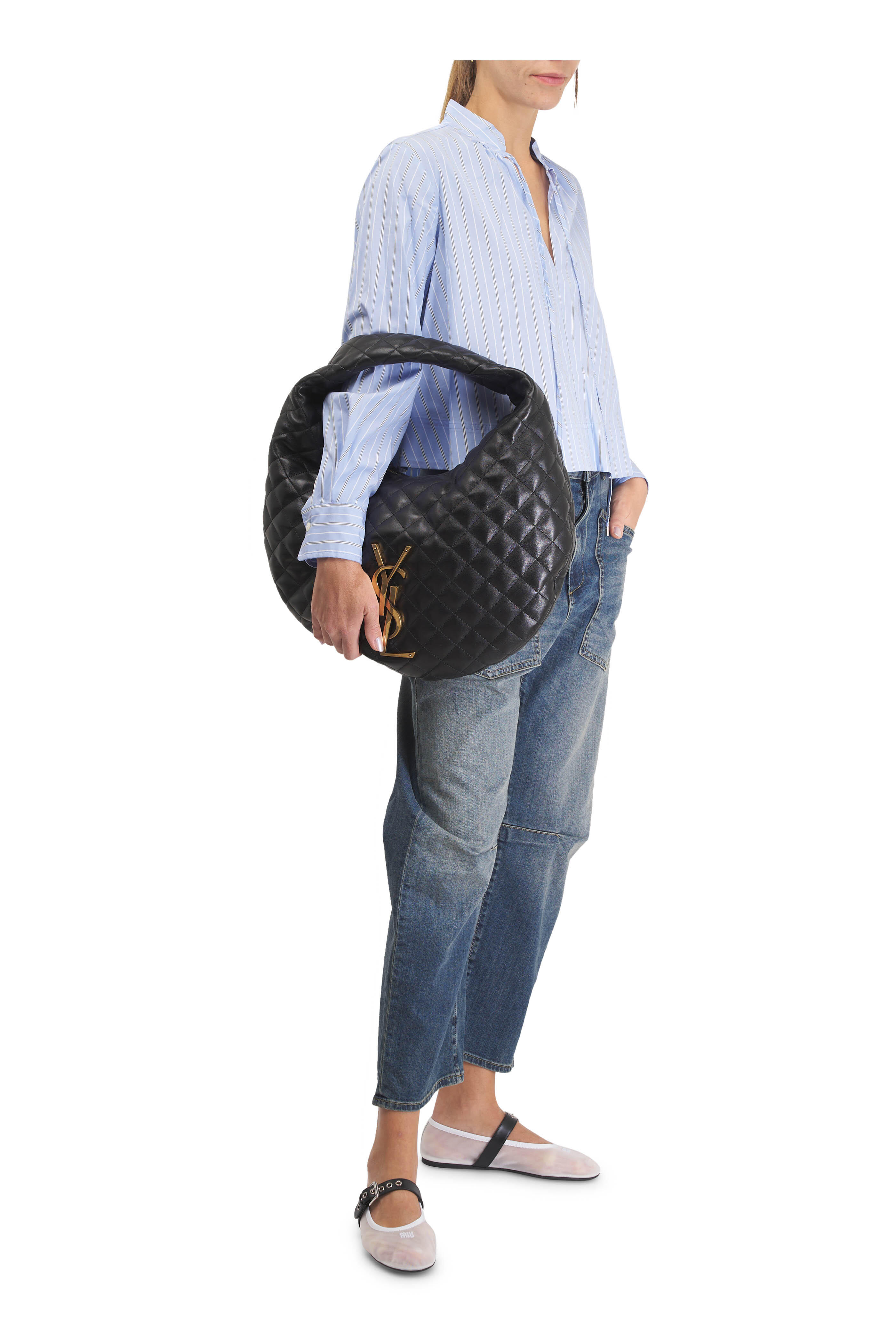 Miu Miu - White Mesh Ballerina Flat