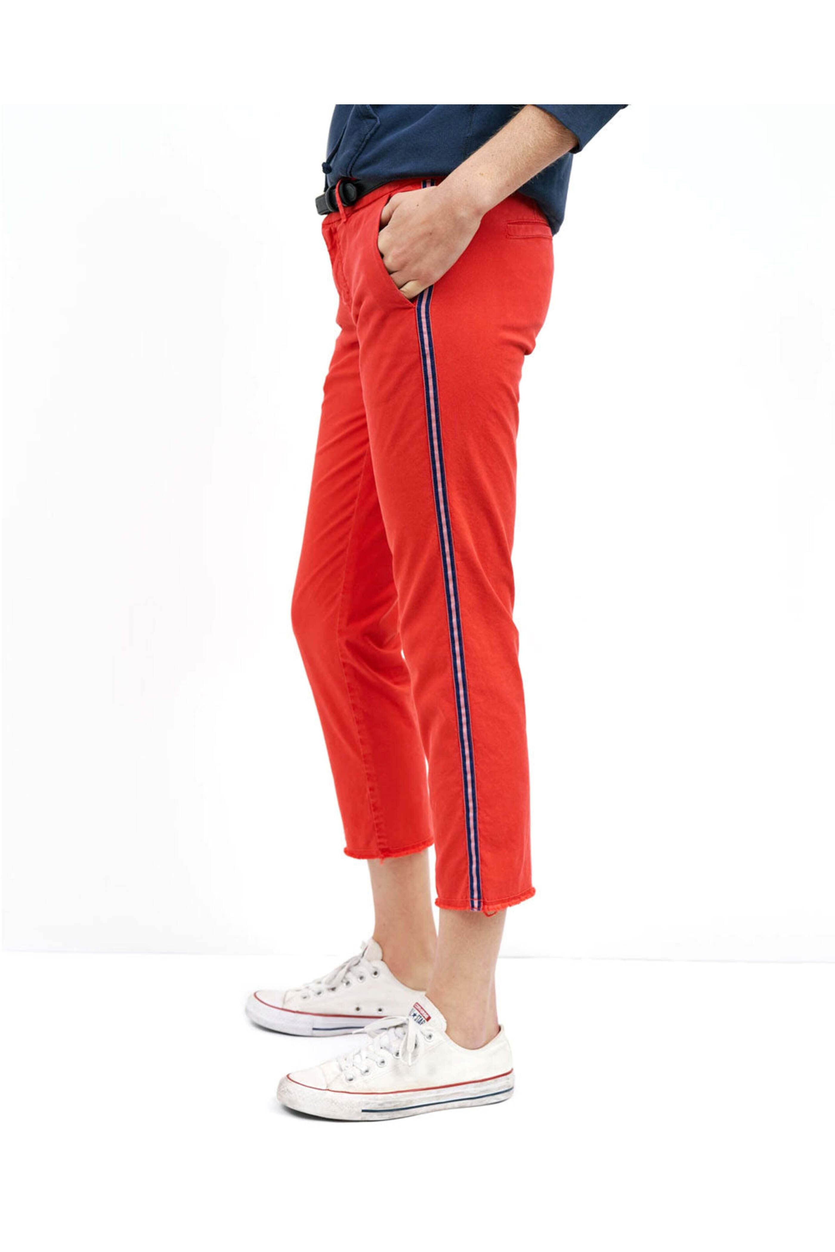 Nili Lotan - Sun Faded Red East Hampton Pant With Tape