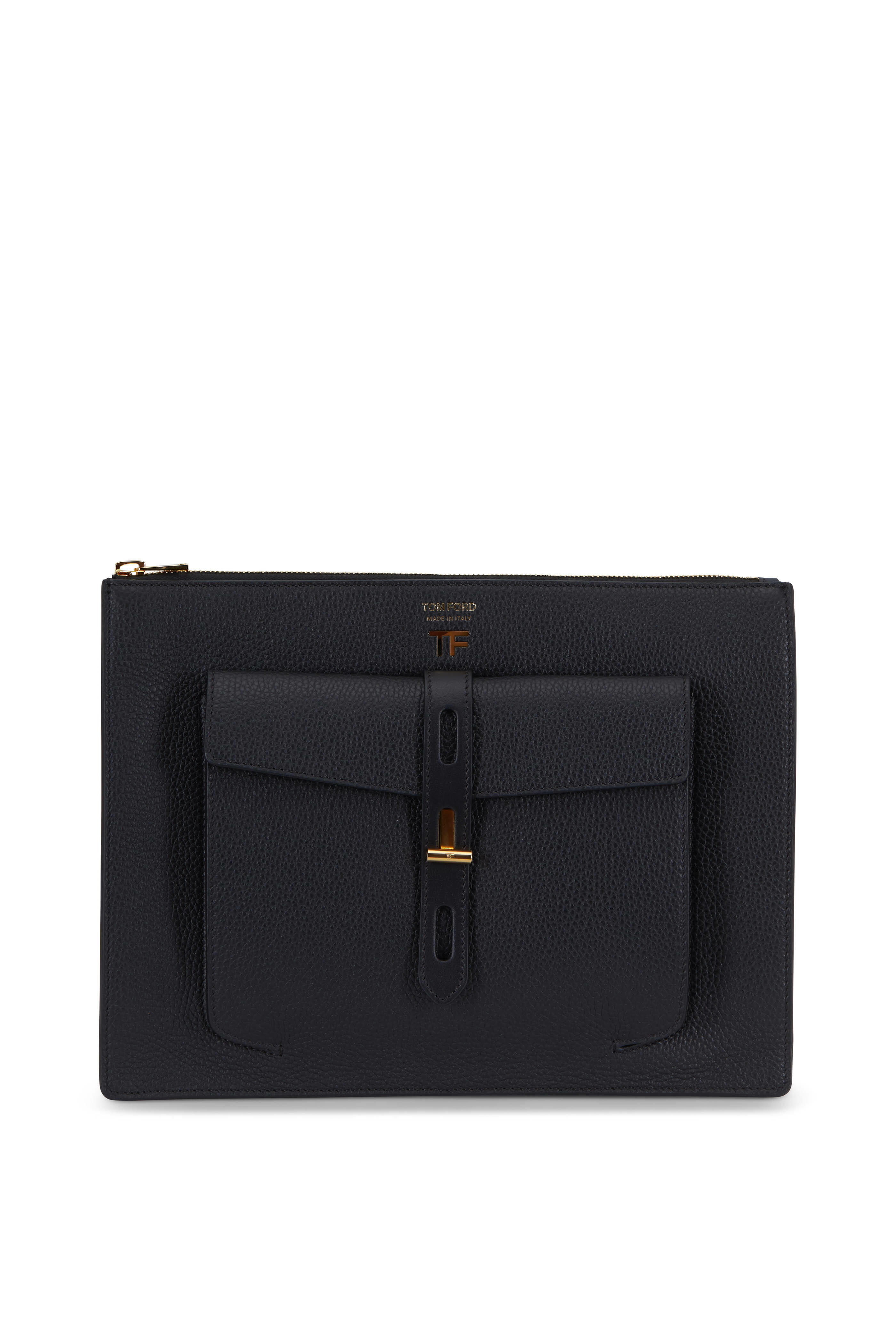 Tom Ford - Black Rialto Grain Leather Zip Pouch