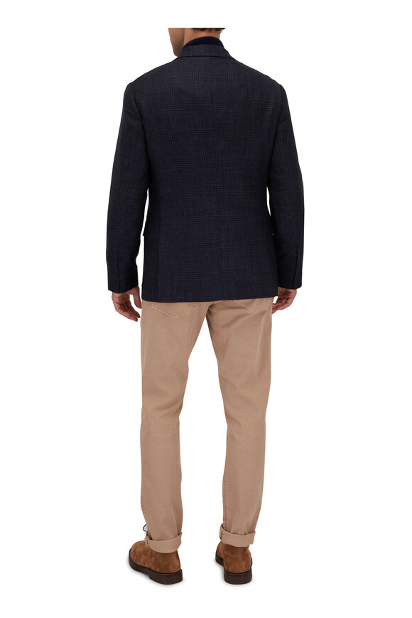 Brunello Cucinelli - Prince Of Wales Deconstructed Navy Sportcoat