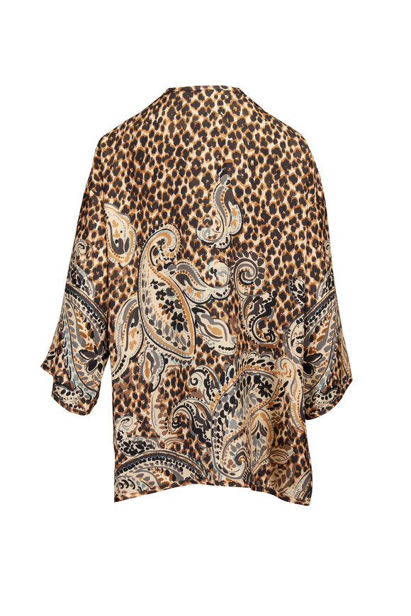 Etro Kesa Beige Print Silk Jacket - view 2