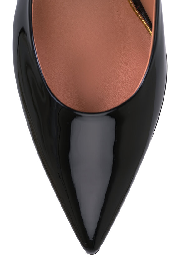 Santoni Audrey Black Patent Double Buckle Pump, 65mm - view 4
