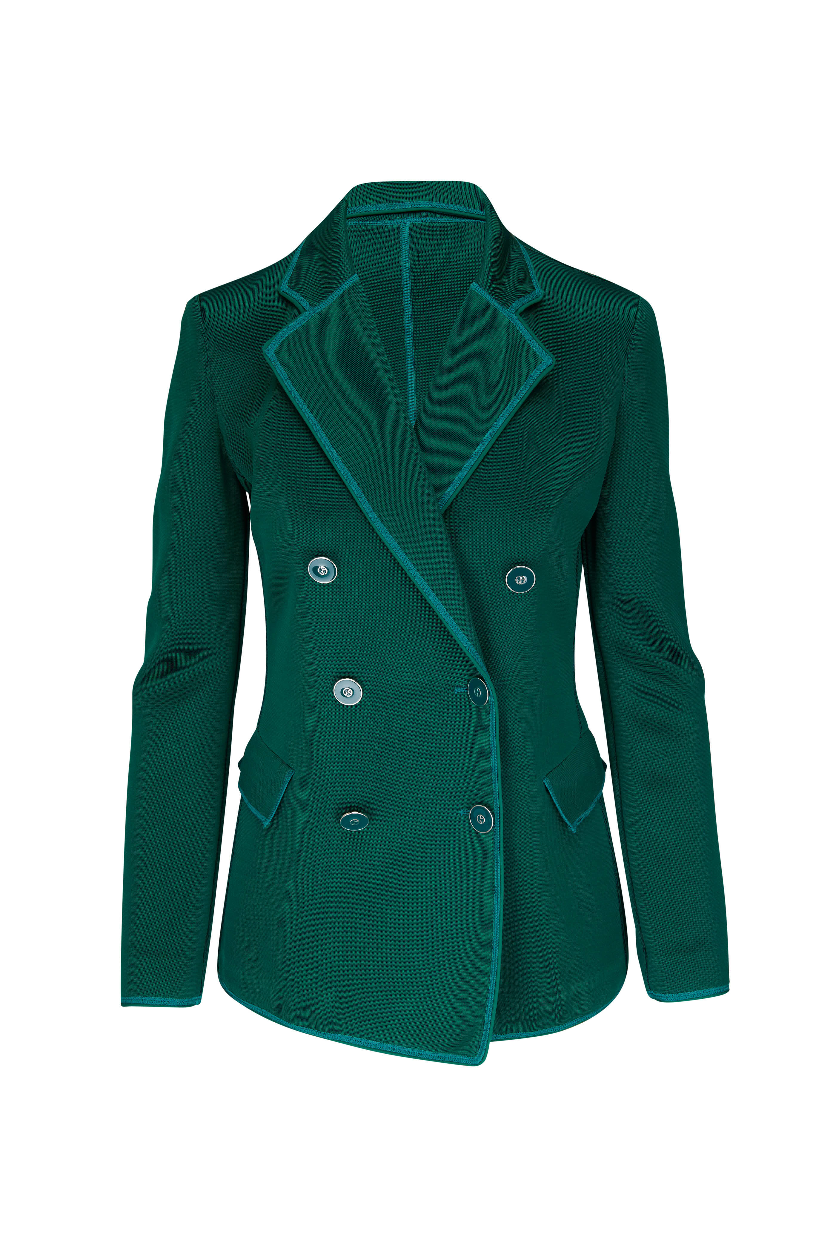 Giorgio Armani - Solid Green Double-Breasted Blazer