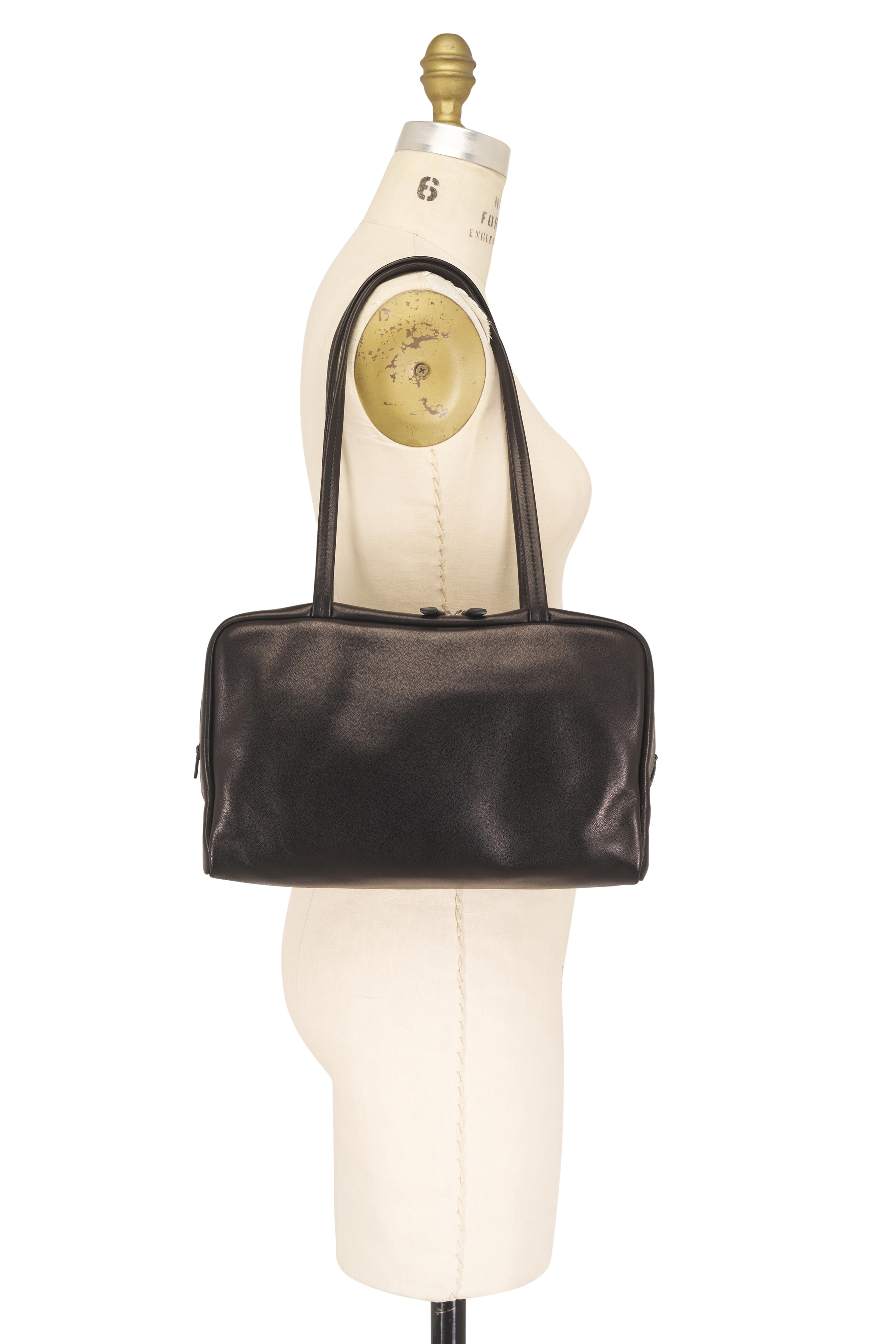 The Row - Astra Black Leather Shoulder Bag - view 5