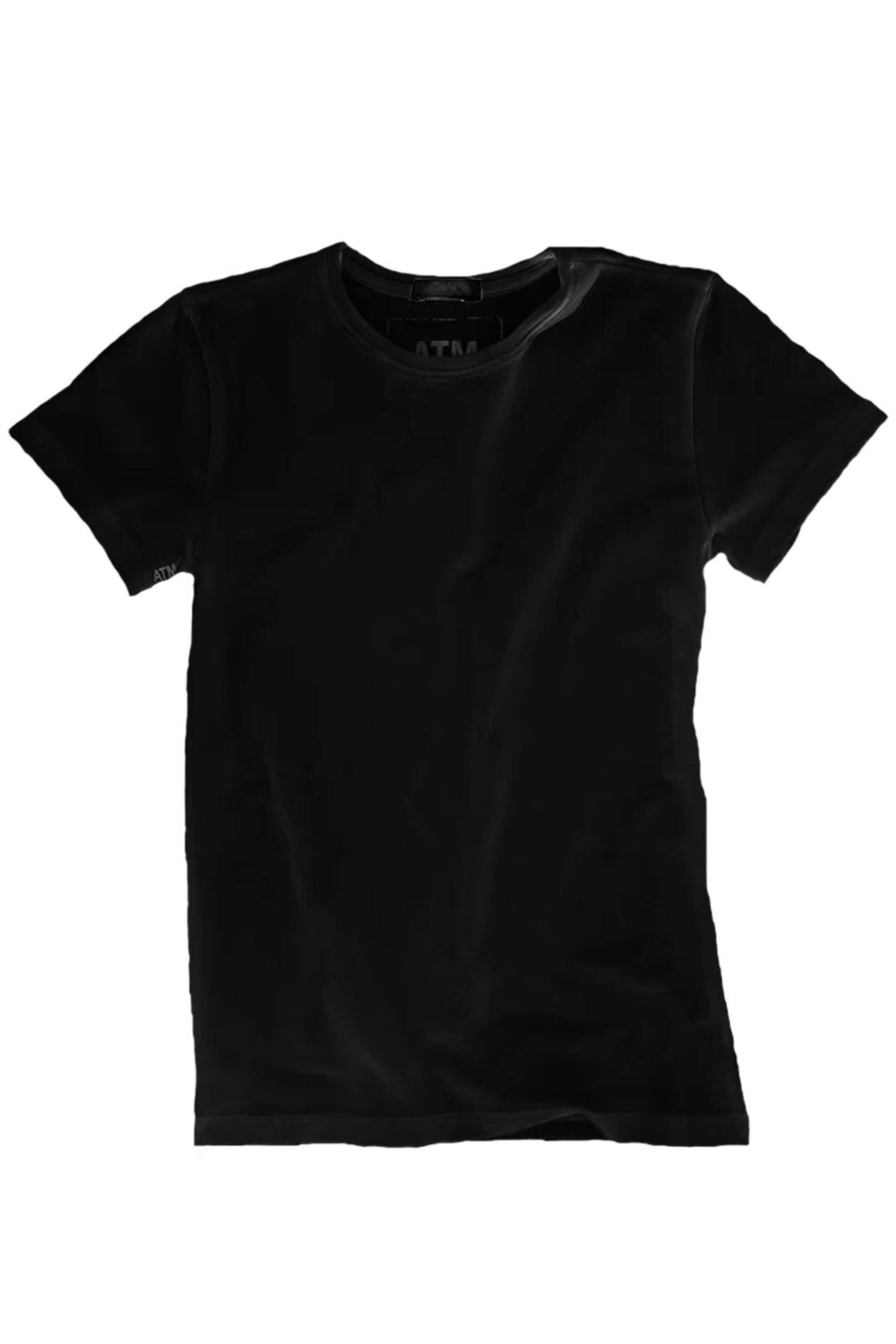 ATM - Black Cotton Jersey Crewneck Tee