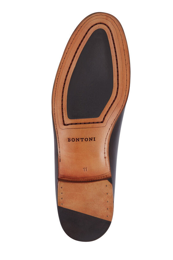 Bontoni - Savarese Chocolate Brown Reverse Stitch Loafer
