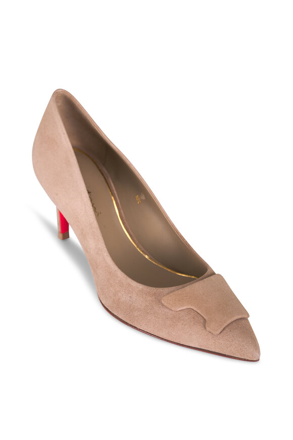 Santoni Sibil Beige Suede Pump, 65mm - view 1