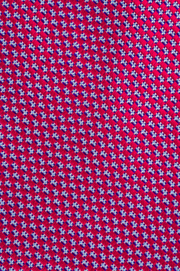 Brioni Red Micro Motif Silk Necktie - view 2