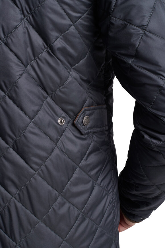 Peter Millar - Suffolk Black Quilted Travel Coat