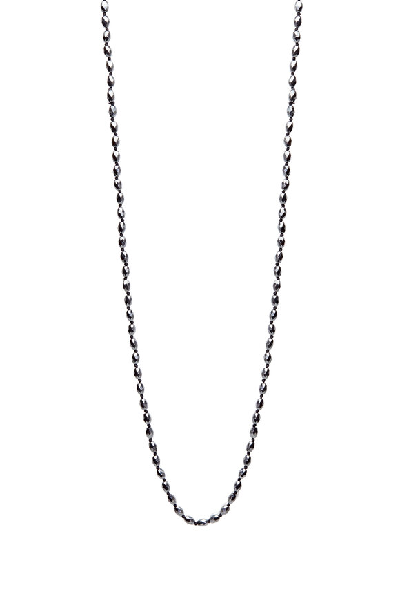 Sylva & Cie - Sterling Silver Hematite Bead Chain Necklace