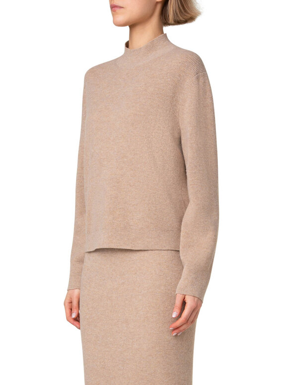 Akris Punto - Caramel Wool & Cashmere Quarter Zip Pullover