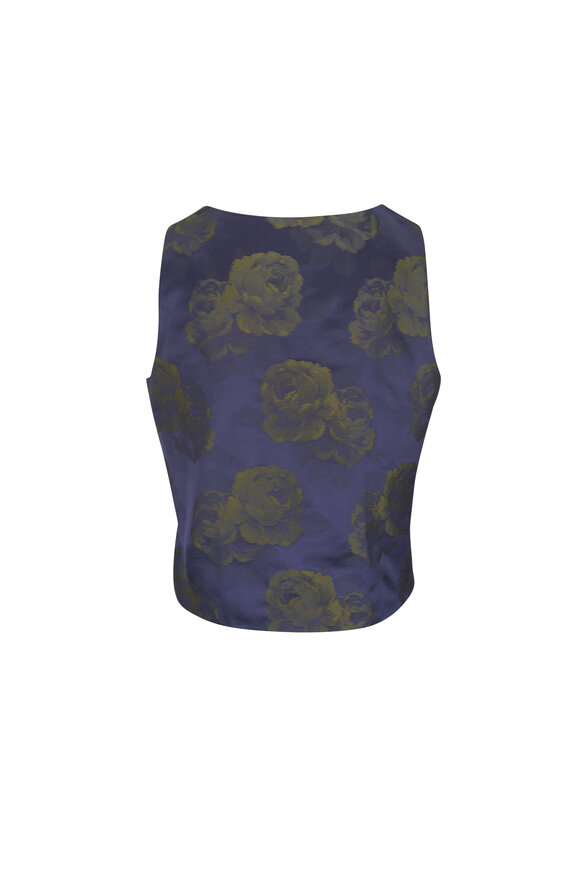 Peter Cohen Puck Blue Silk Floral Camo Tank - view 2