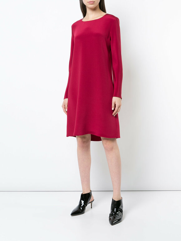 Peter Cohen - Dark Red Long Sleeve Silk Tour Dress