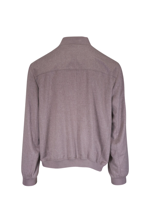Brunello Cucinelli Tan Cashmere Bomber Jacket - view 2