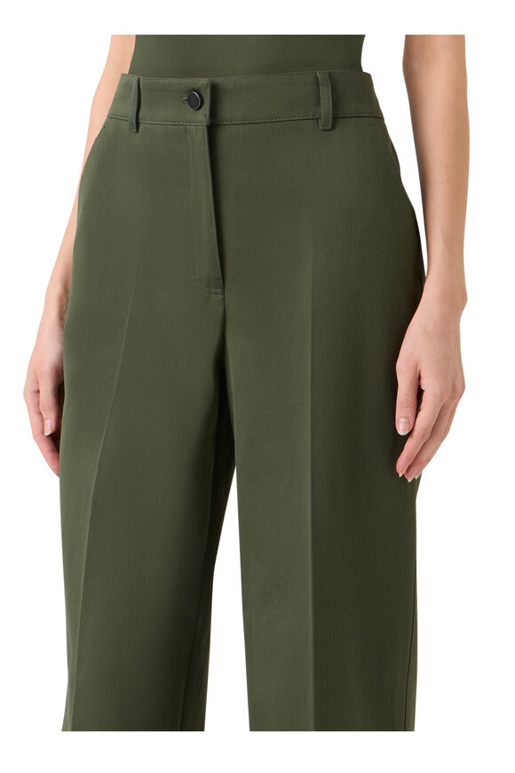 Akris Punto Chiara Olive High Rise Wide Leg Pant - view 5