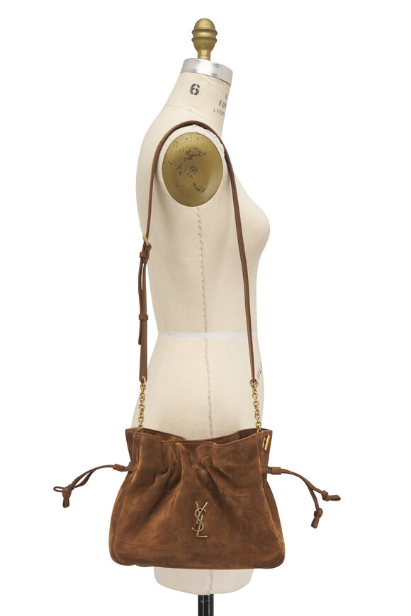 Saint Laurent Mini Jamie Caramel Suede Shoulder Pouch - view 6