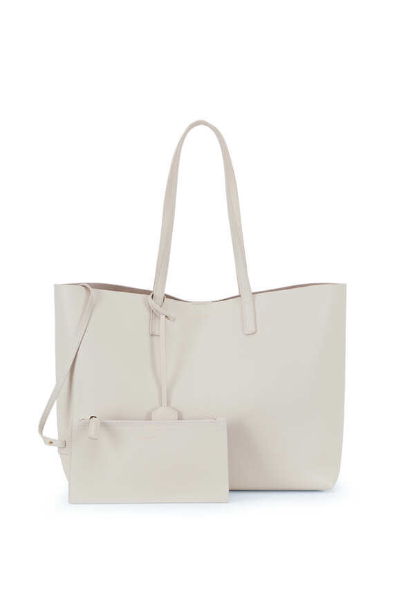 Saint Laurent - Cream Leather Large Shopper Tote