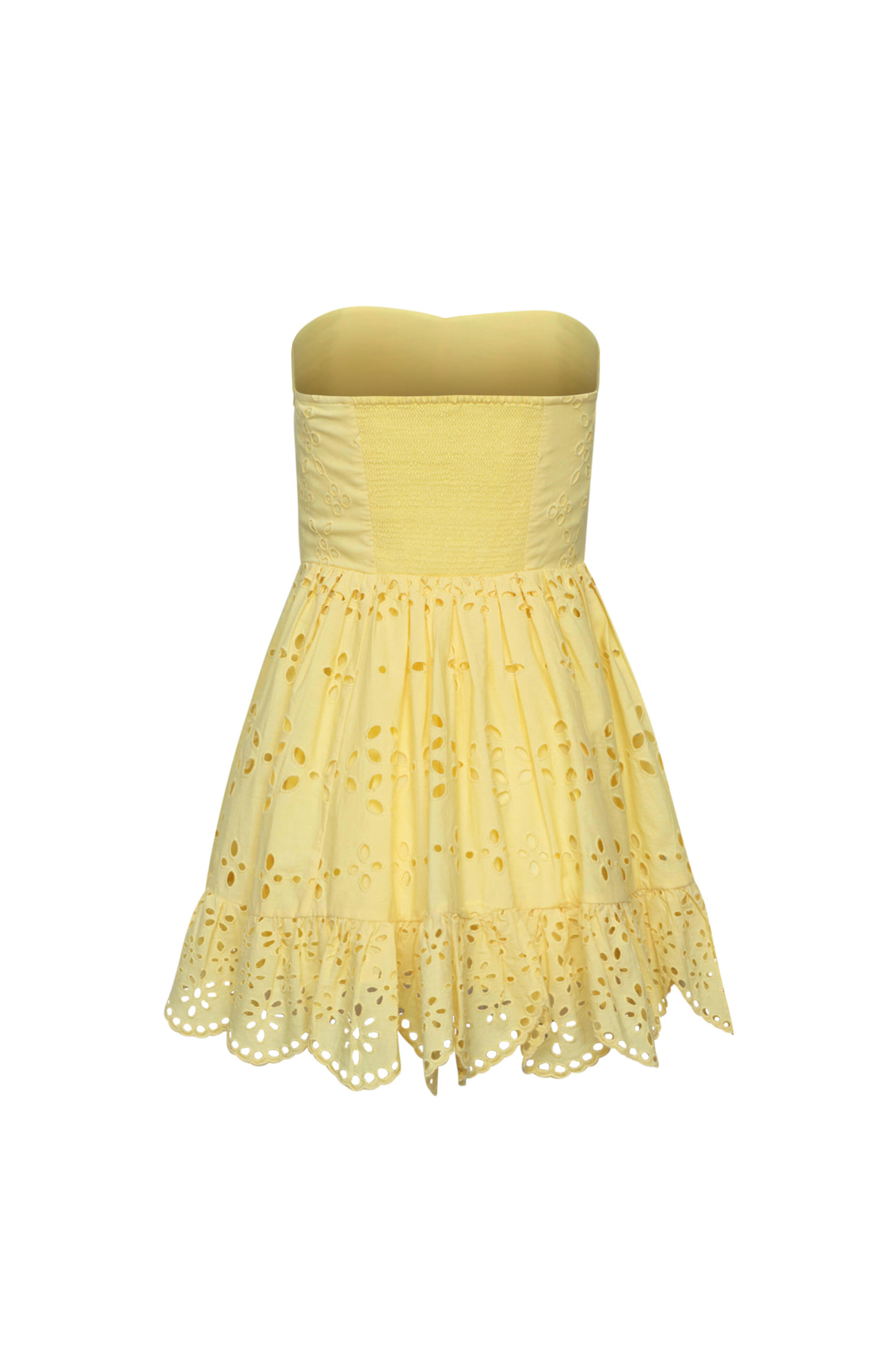 Hemant & Nandita - Yellow Strapless Adya Mini Dress